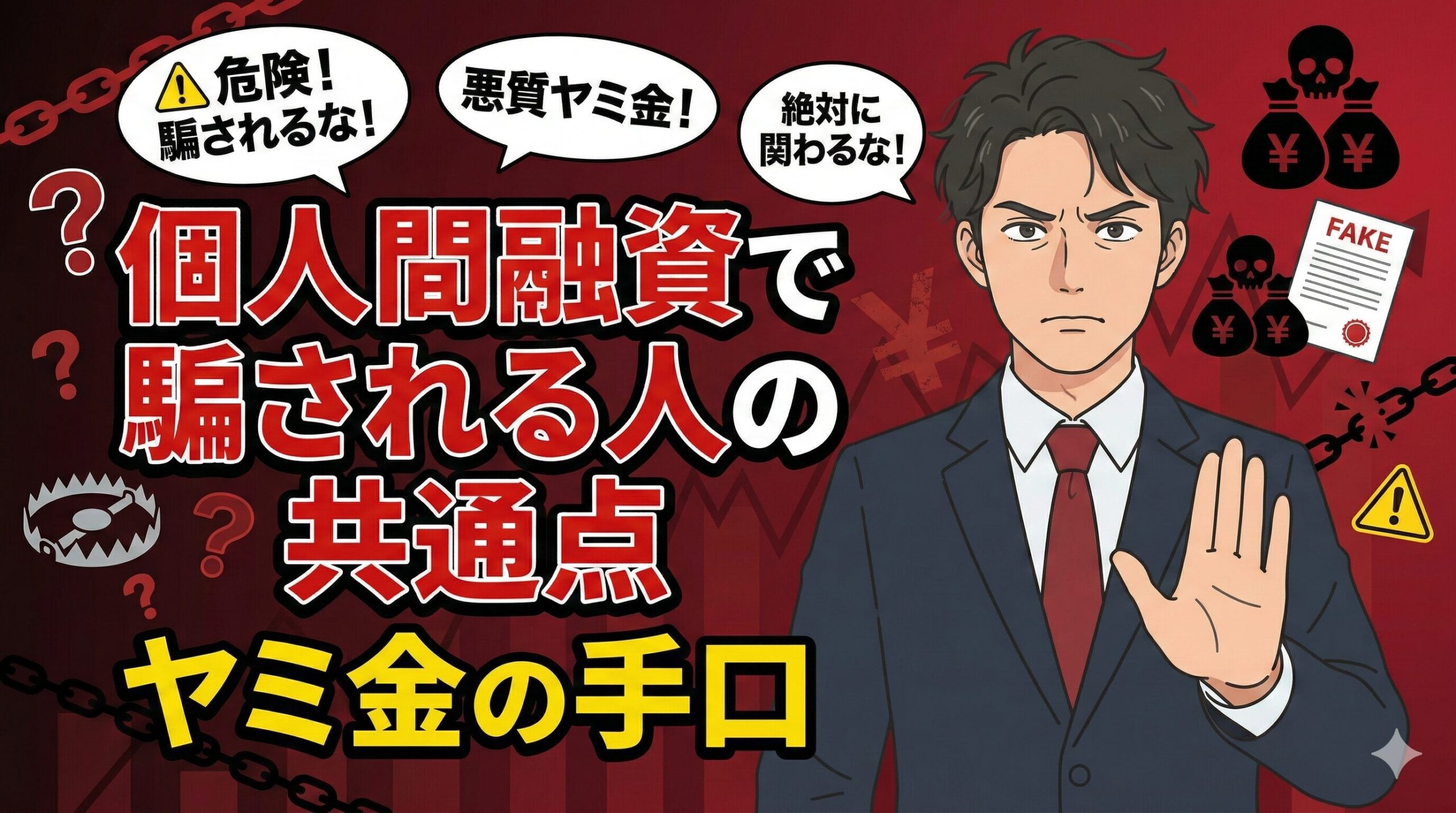 個人間融資で騙される人の共通点｜ヤミ金の手口