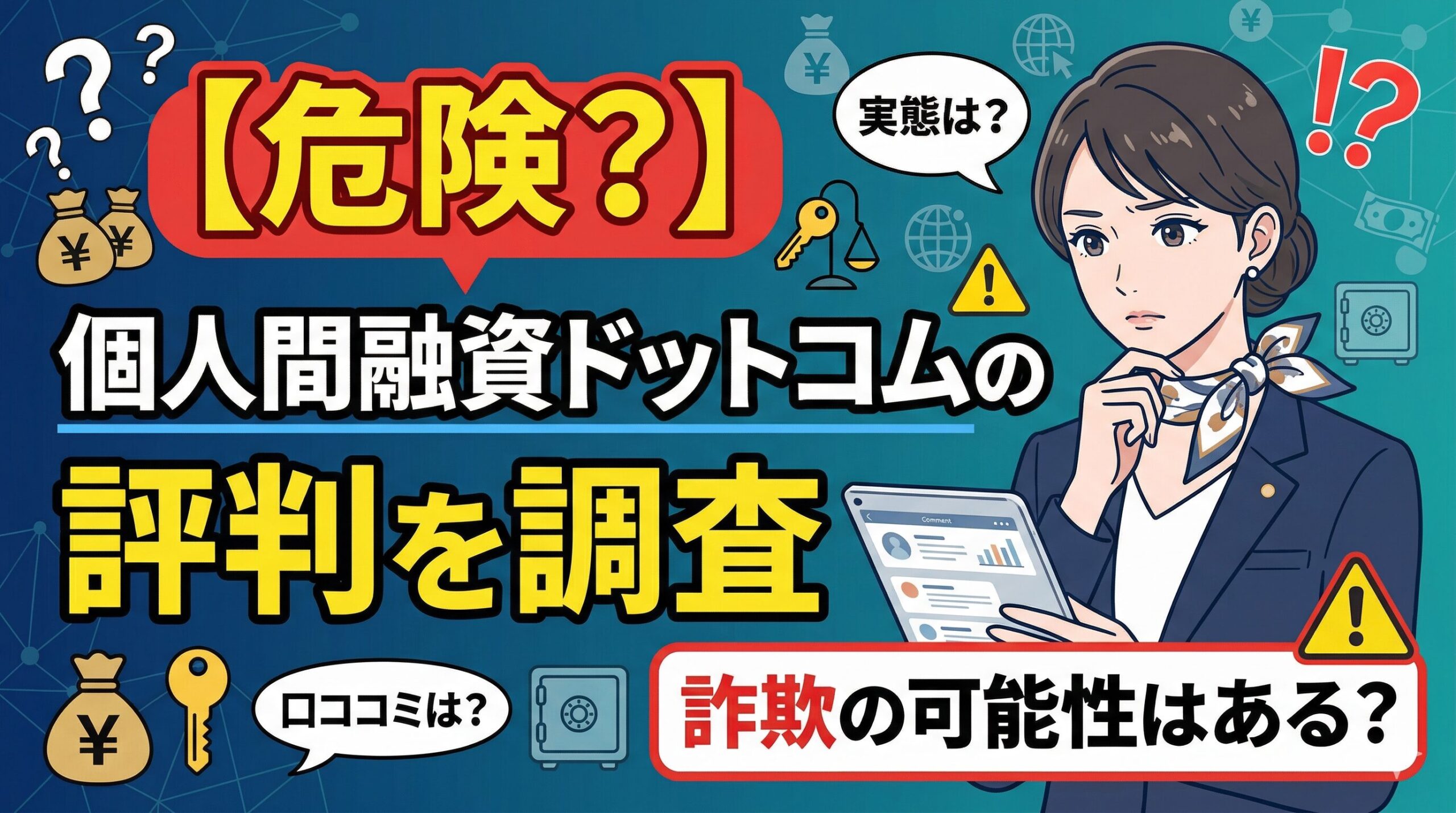 【危険？】個人間融資ドットコムの評判を調査｜詐欺の可能性はある？