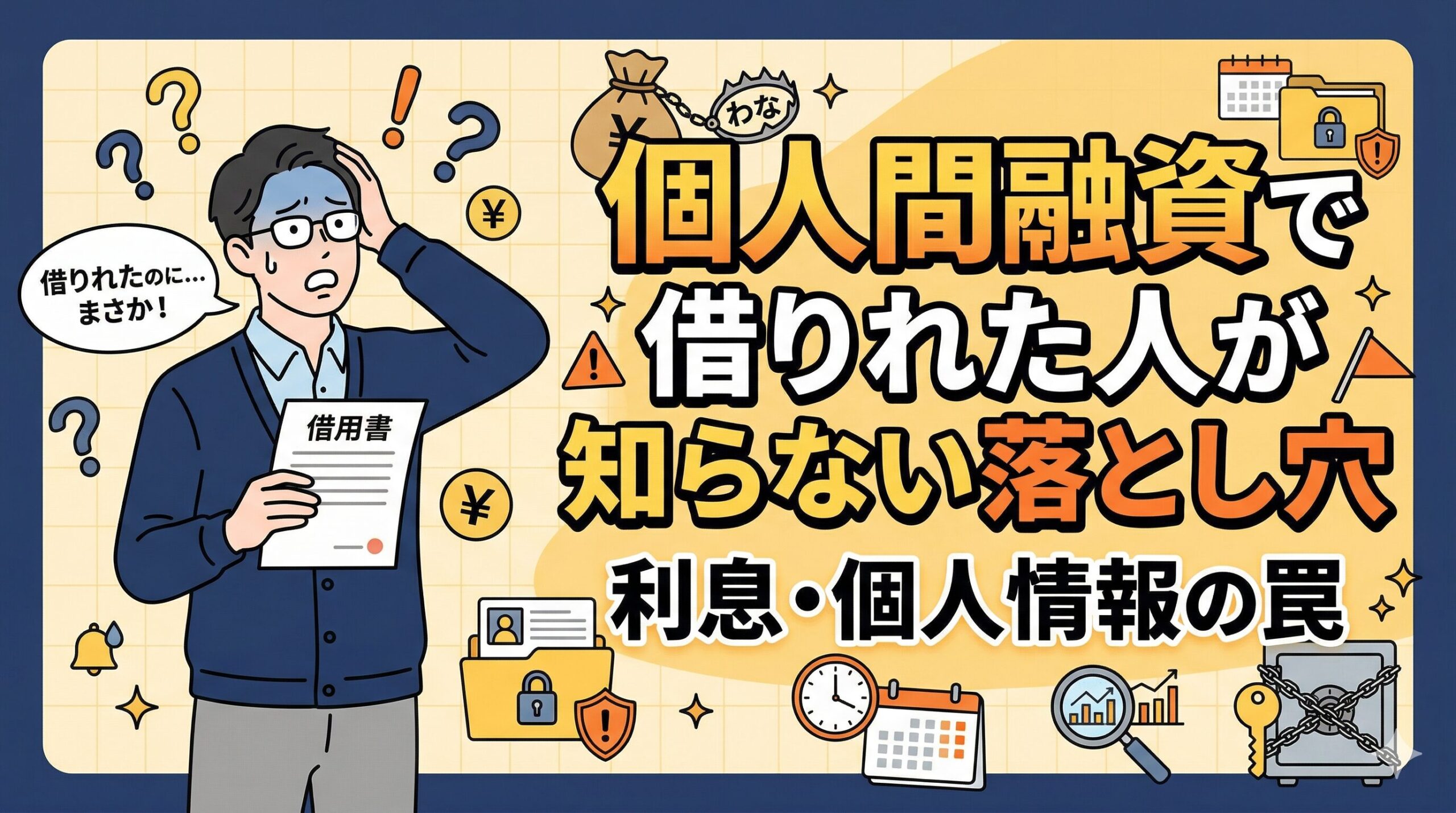 個人間融資で借りれた人が知らない落とし穴｜利息・個人情報の罠