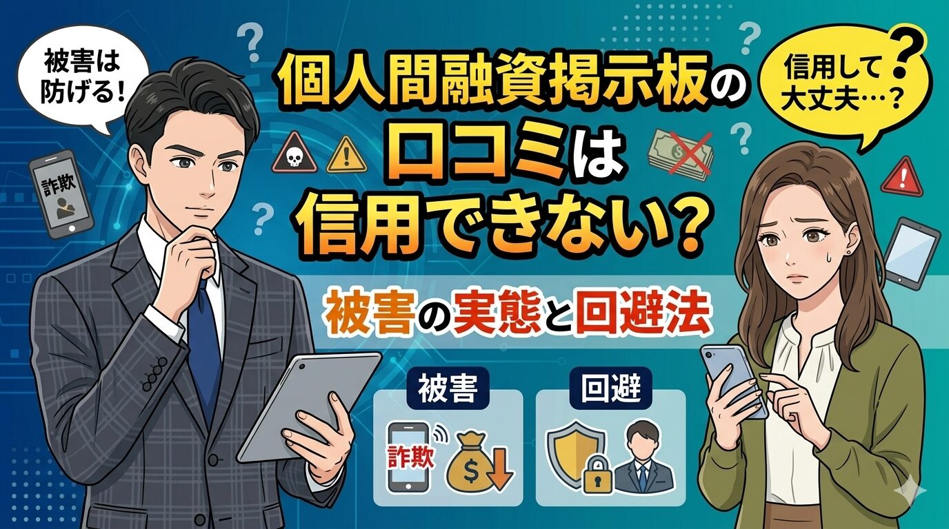 個人間融資掲示板の口コミは信用できない？被害の実態と回避法