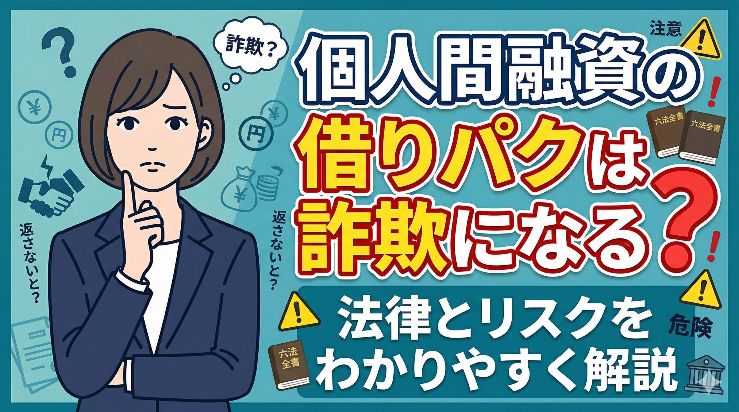 個人間融資の借りパクは詐欺になる？法律とリスクをわかりやすく解説