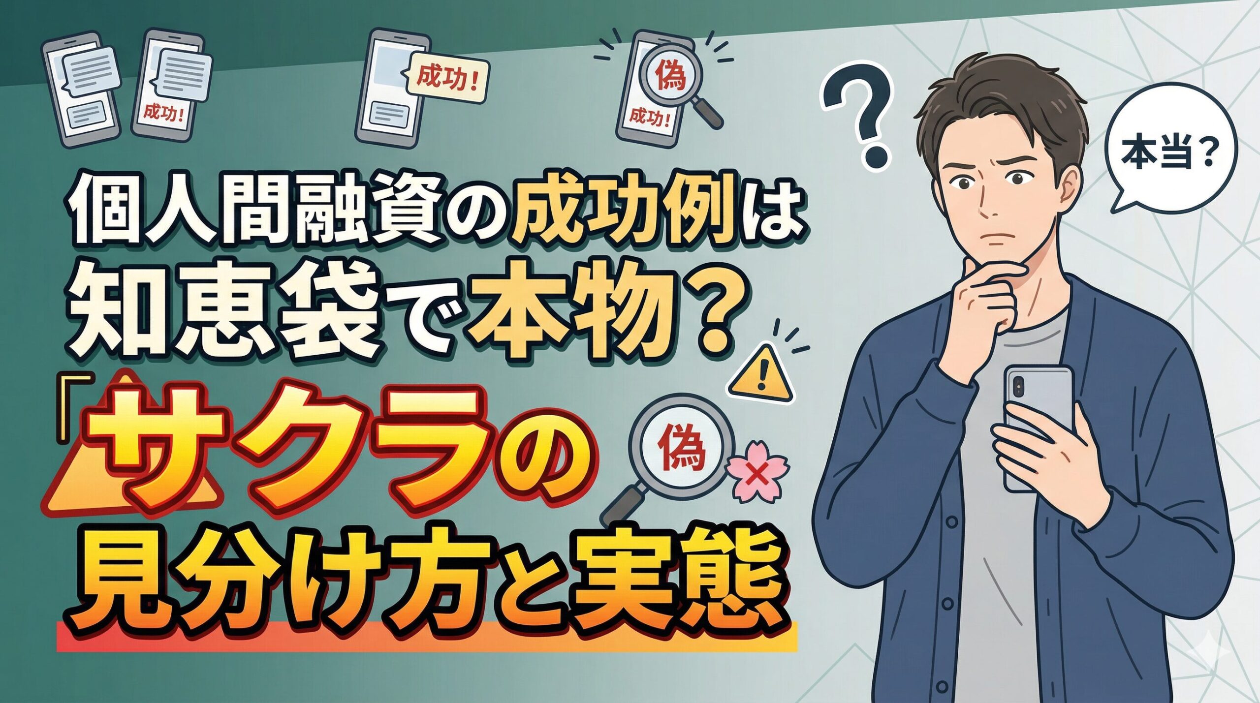 個人間融資の成功例は知恵袋で本物？サクラの見分け方と実態