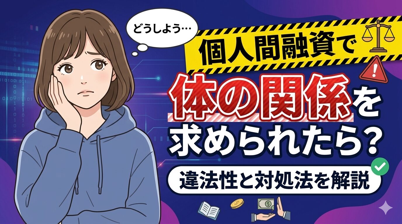 個人間融資で体の関係を求められたら？違法性と対処法を解説