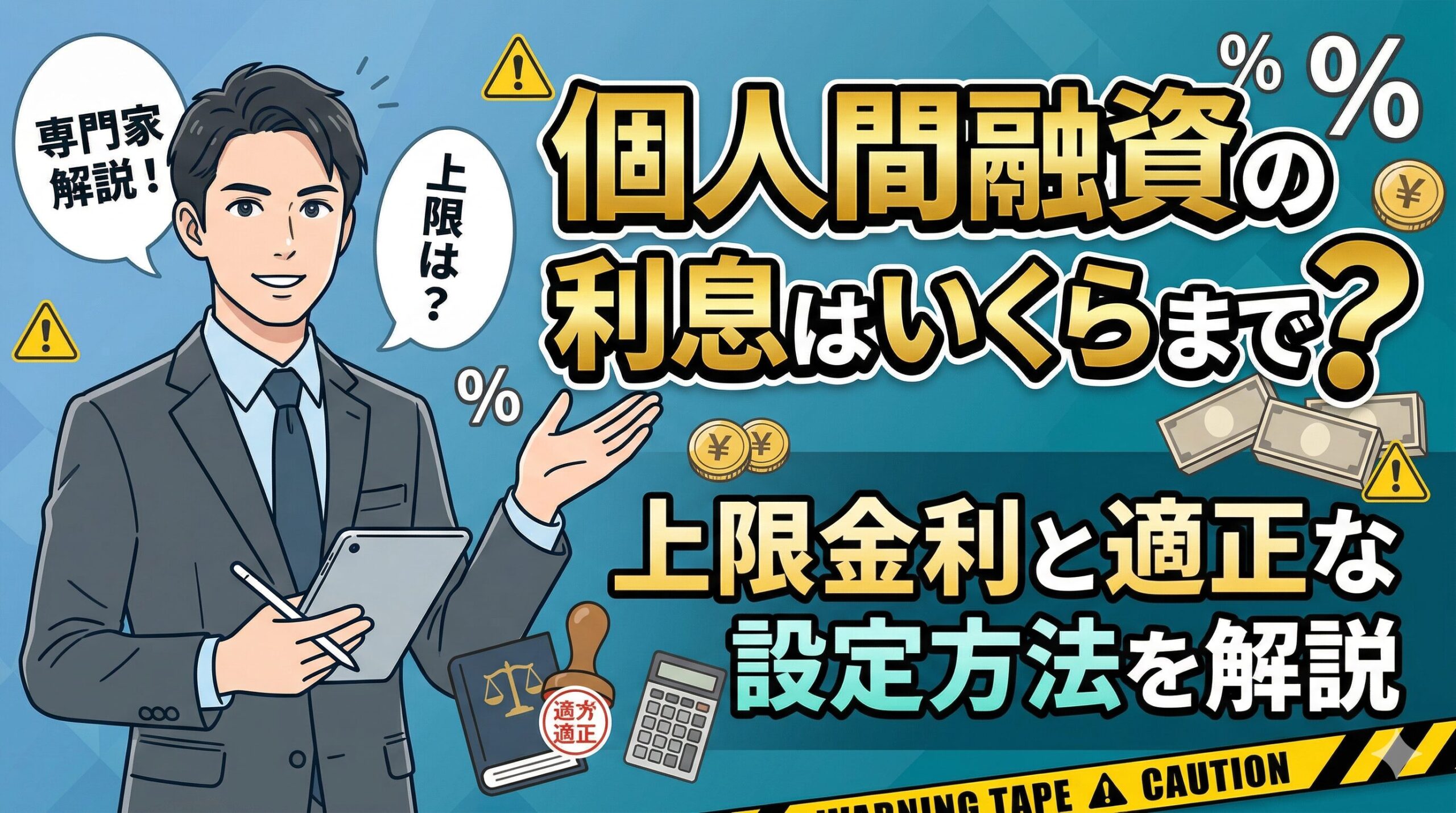 個人間融資の利息はいくらまで？上限金利と適正な設定方法を解説