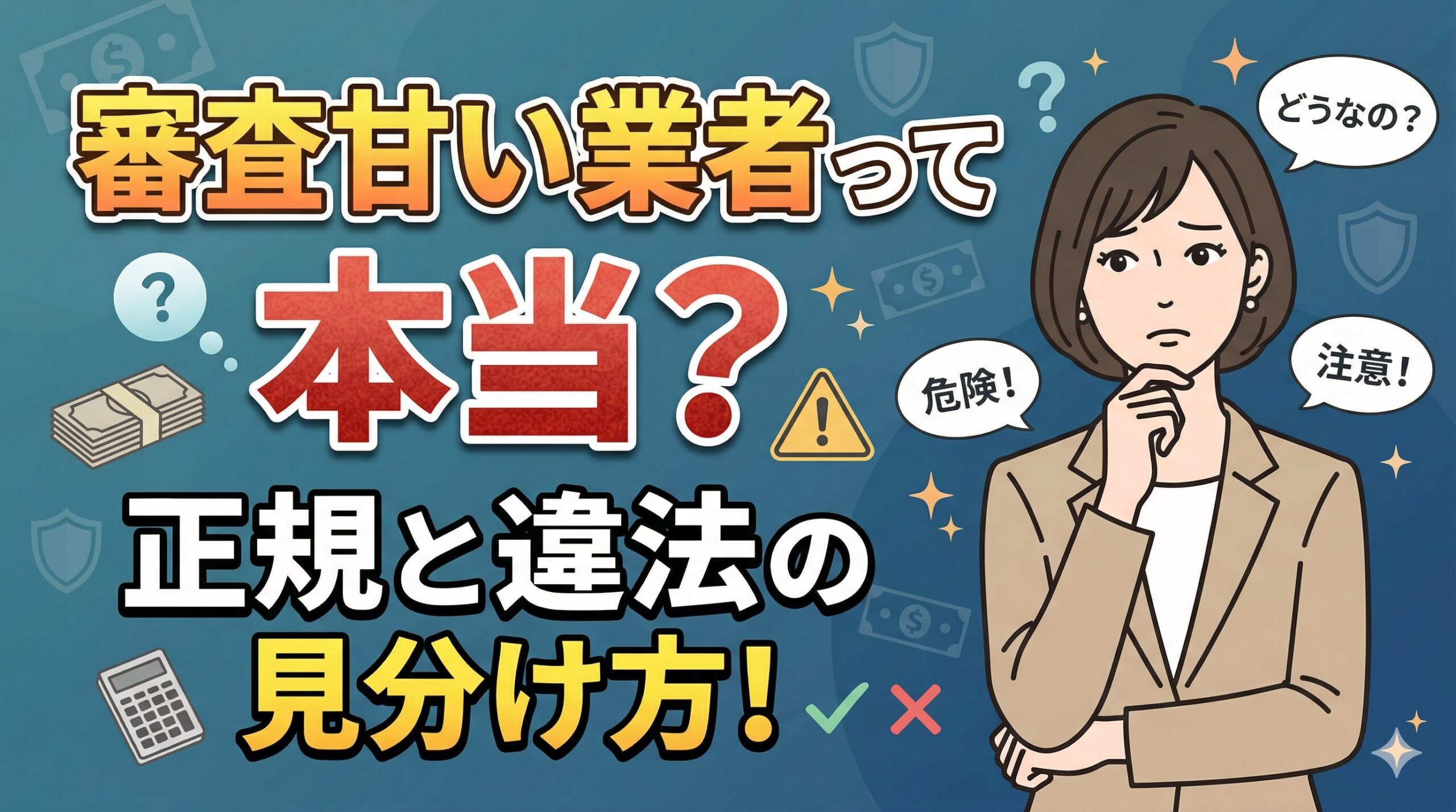 審査甘くてお金借りれる業者は実在する？正規と違法の見分け方