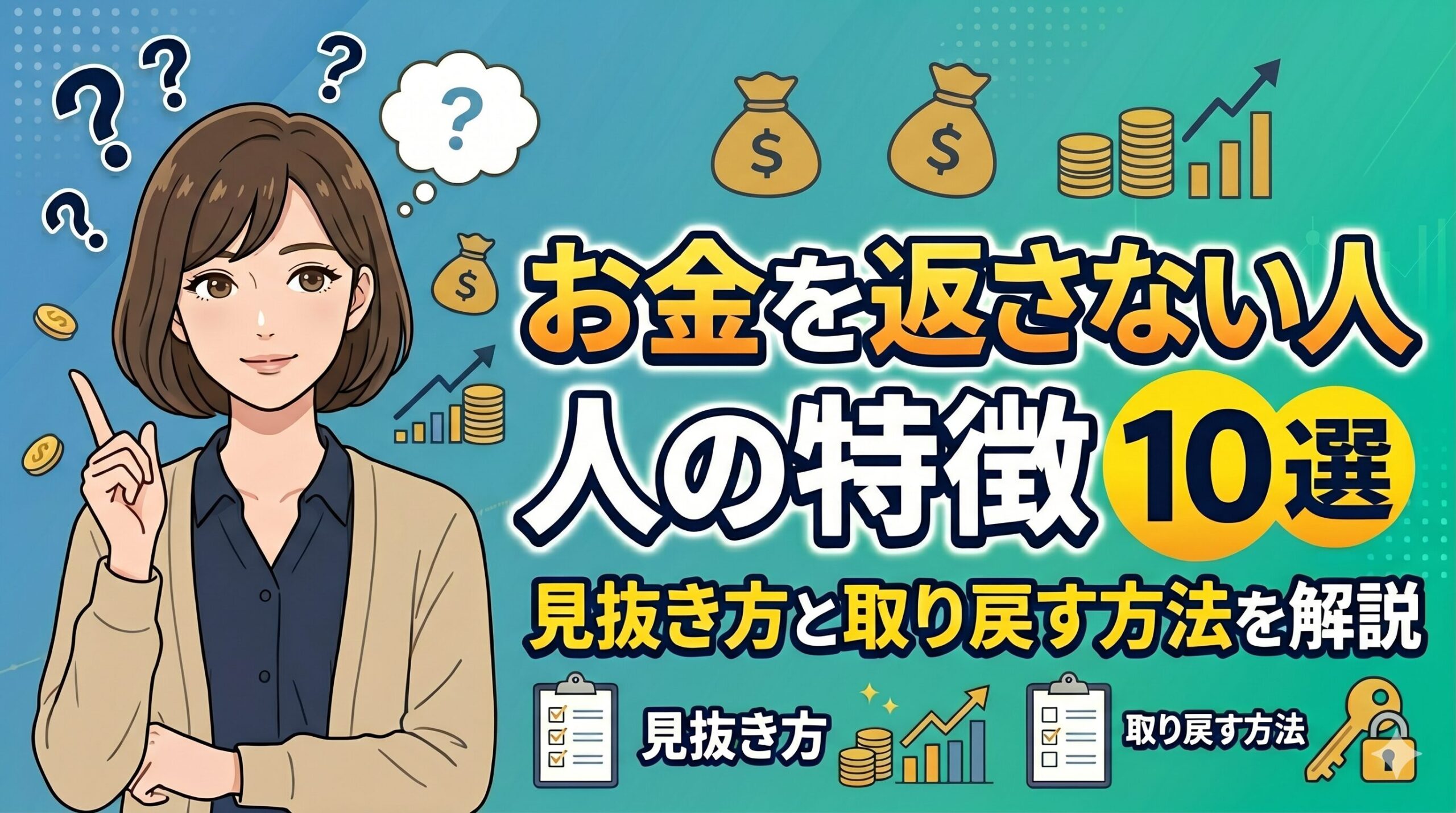 お金を返さない人の特徴10選｜見抜き方と取り戻す方法を解説