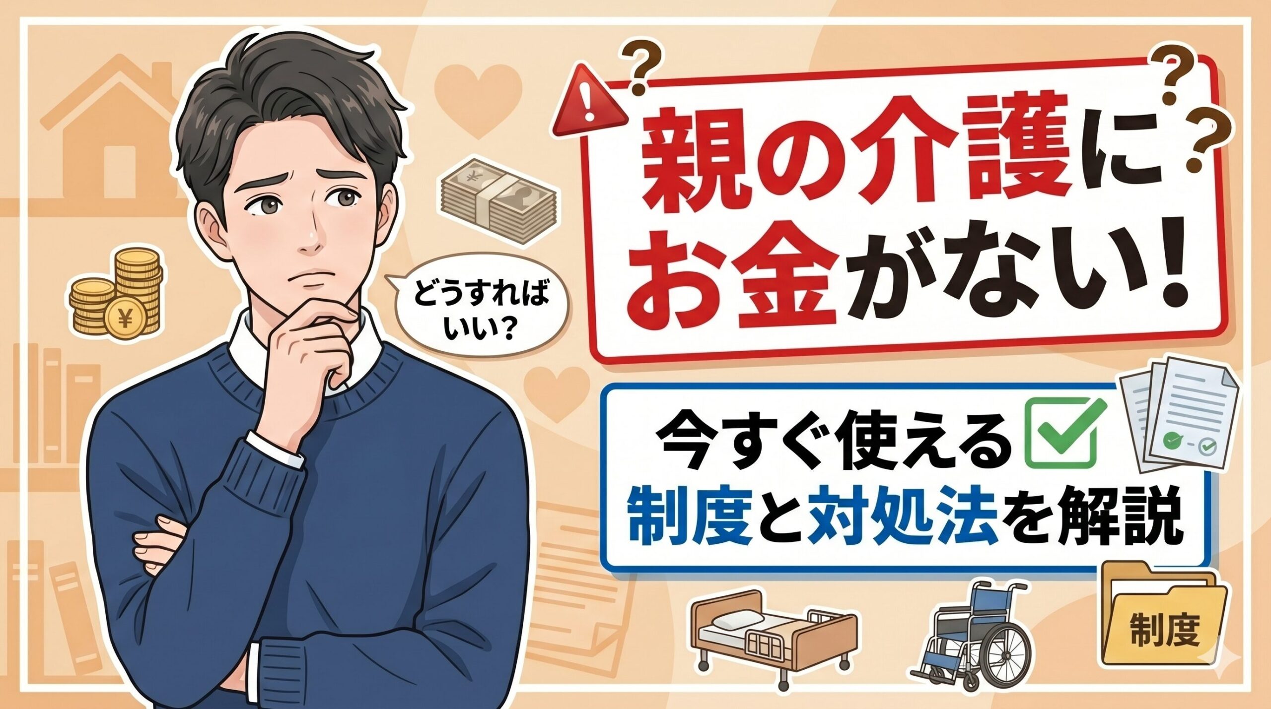 親の介護にお金がない！今すぐ使える制度と対処法を解説