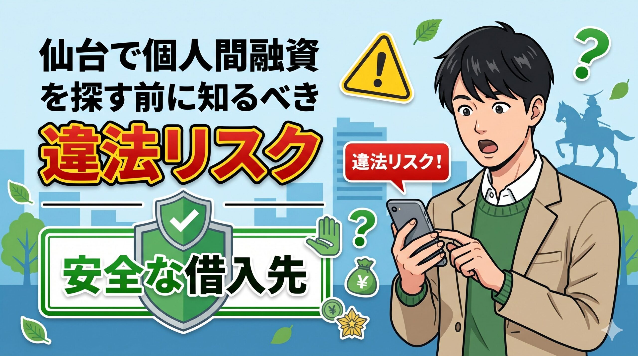 仙台で個人間融資を探す前に知るべき違法リスクと安全な借入先