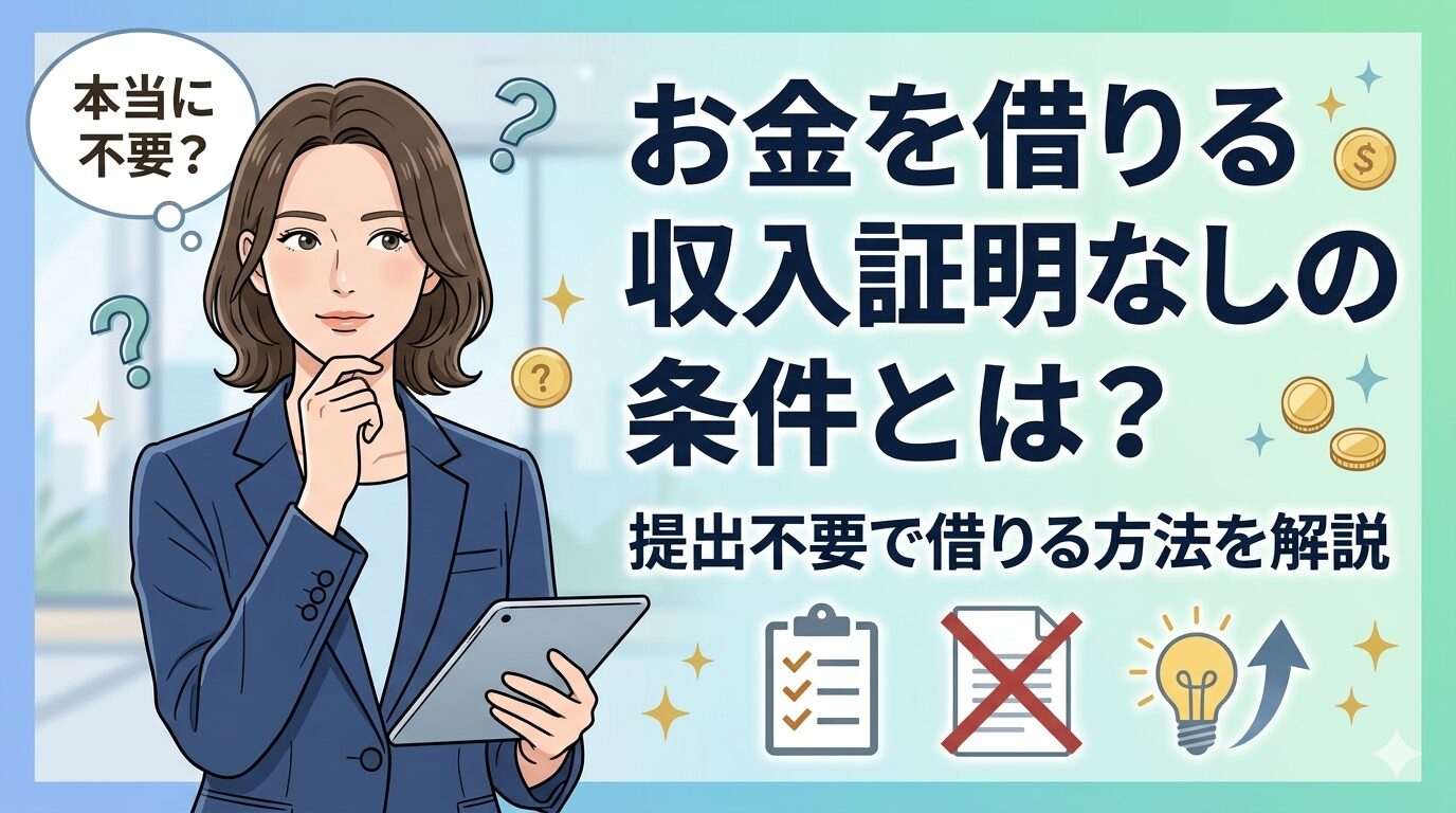 お金を借りる収入証明なしの条件とは？提出不要で借りる方法を解説