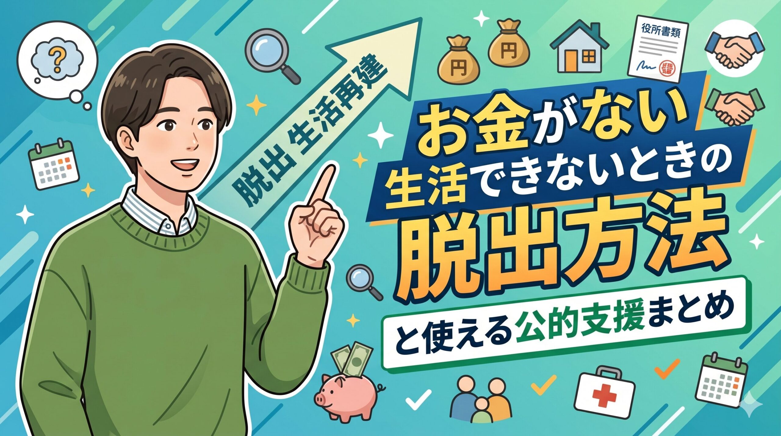 お金がない生活できないときの脱出方法と使える公的支援まとめ