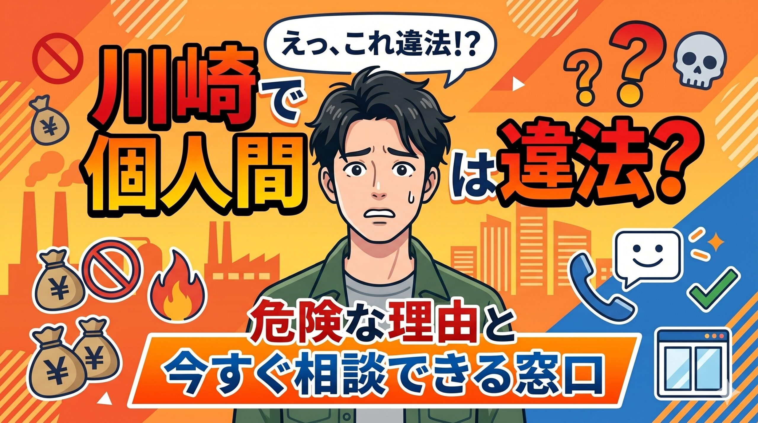 川崎で個人間融資は違法？危険な理由と今すぐ相談できる窓口
