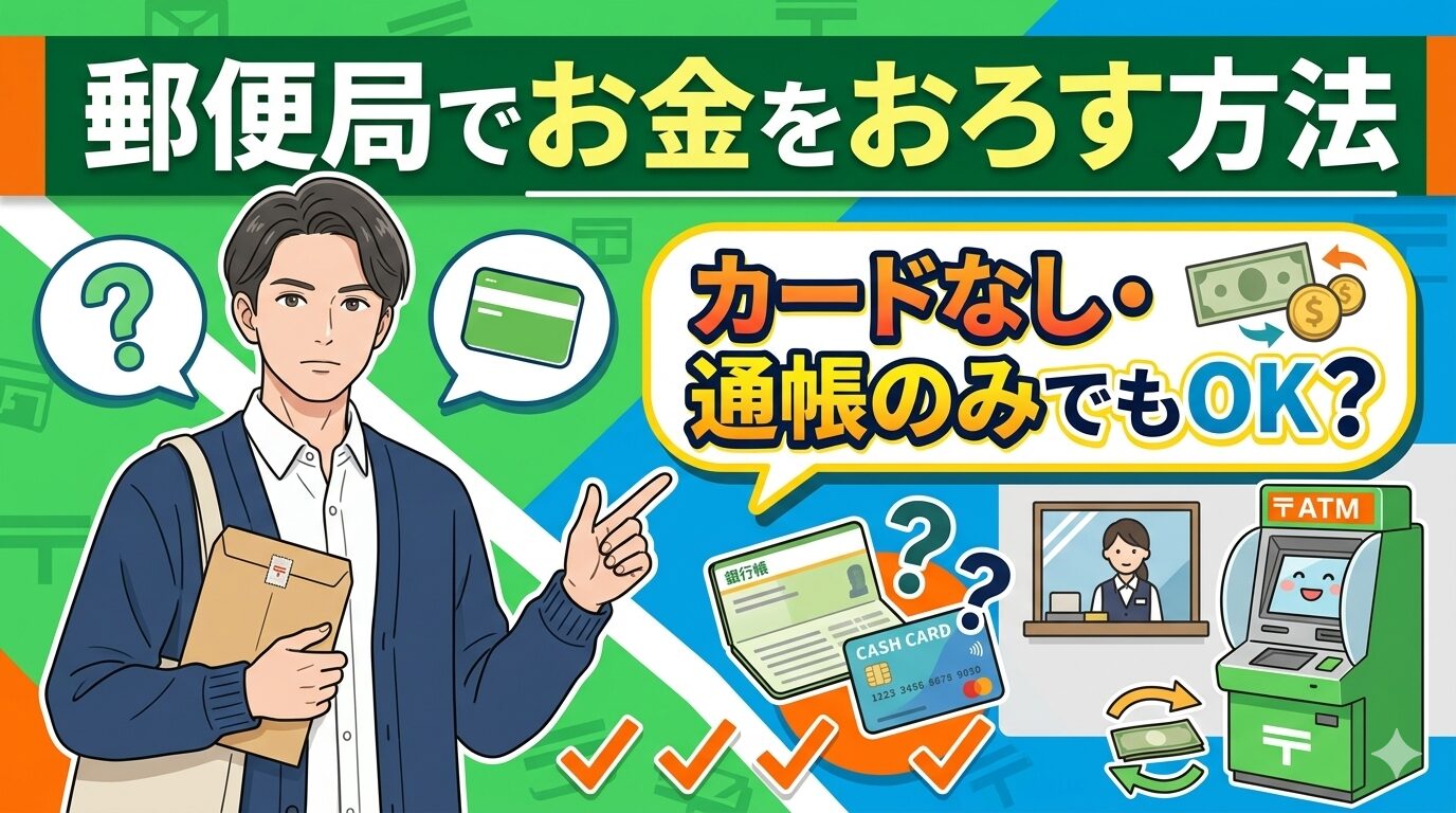 郵便局でお金をおろす方法｜カードなし・通帳のみでもOK？