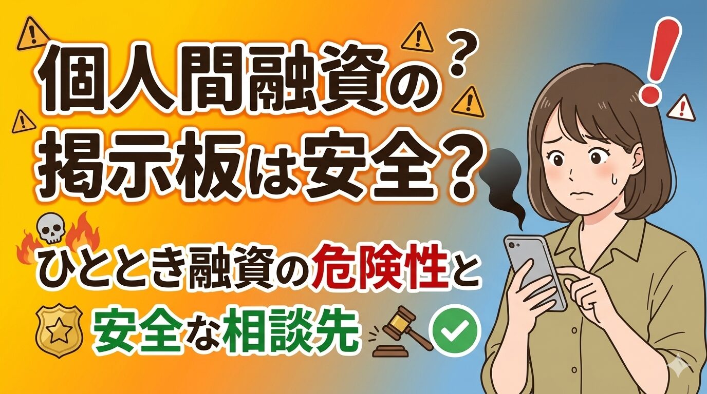 個人間融資の掲示板は安全？ひととき融資の危険性と安全な相談先
