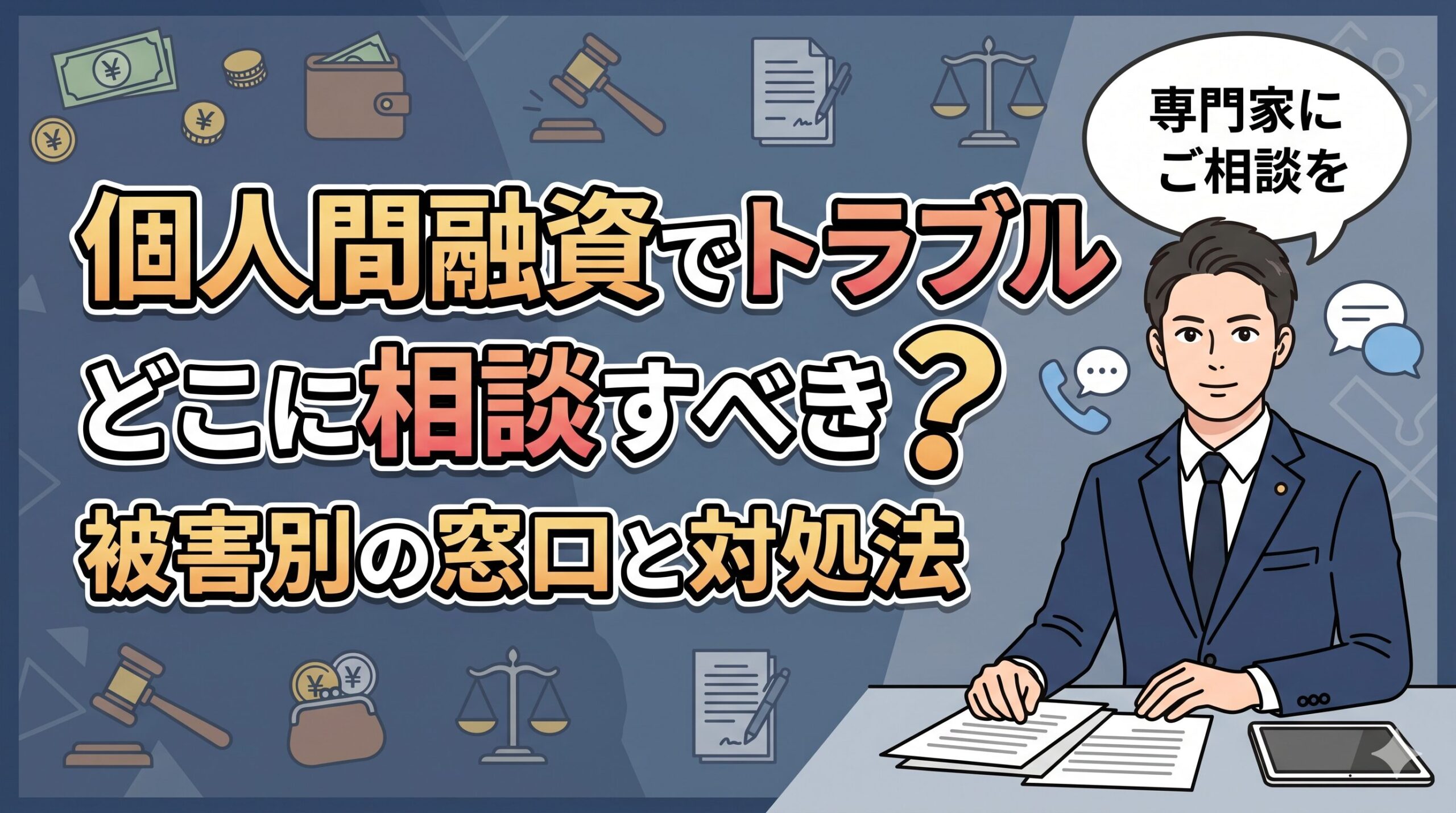 個人間融資でトラブル｜どこに相談すべき？被害別の窓口と対処法