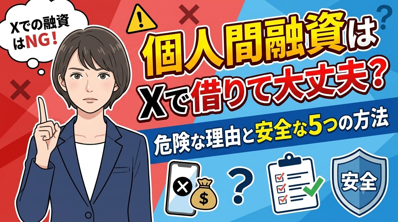 個人間融資はXで借りて大丈夫？危険な理由と安全な5つの方法