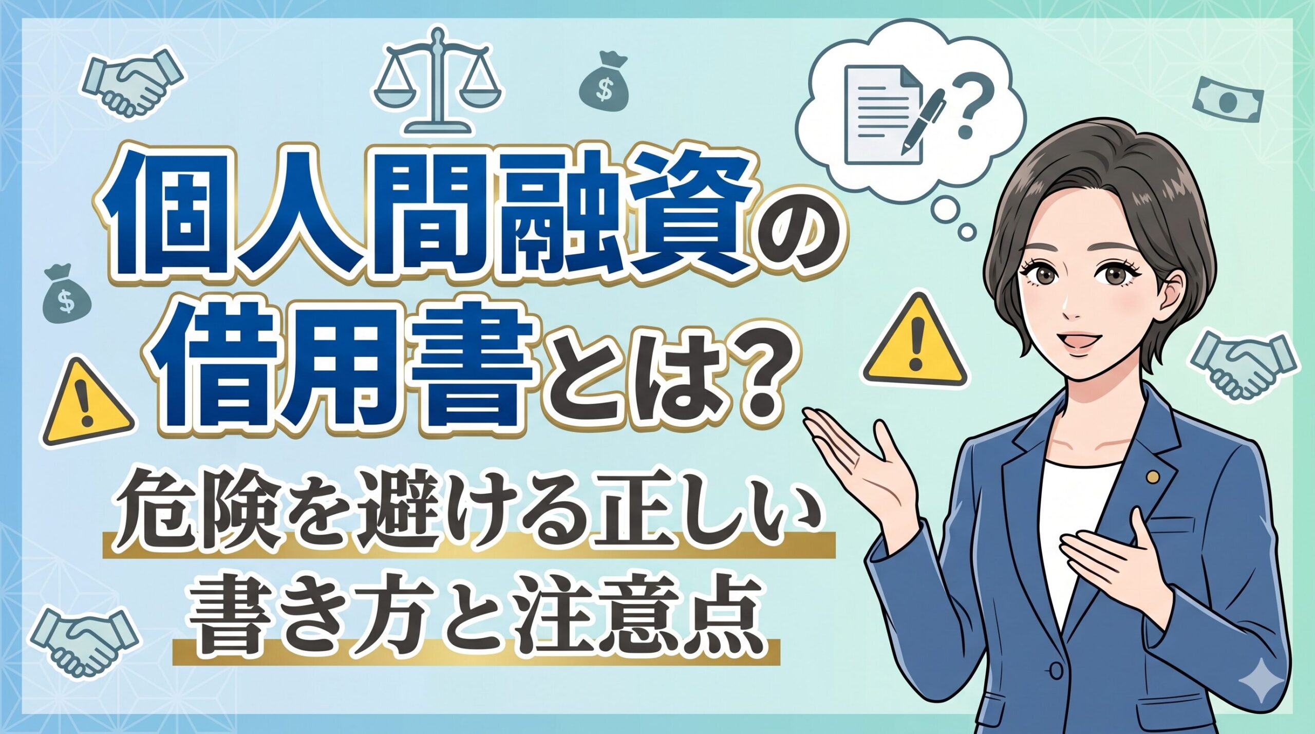 個人間融資の借用書とは？危険を避ける正しい書き方と注意点