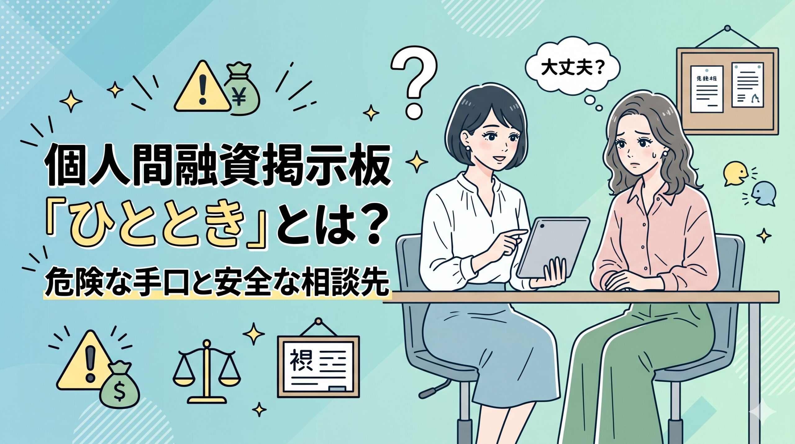 個人間融資掲示板「ひととき」とは？危険な手口と安全な相談先