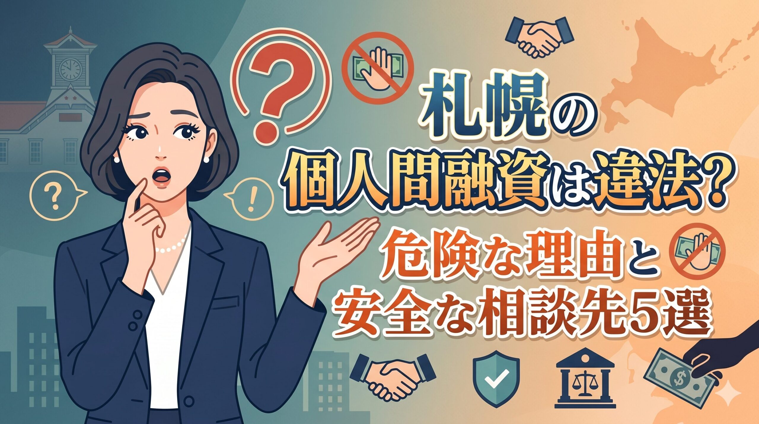 札幌の個人間融資は違法？危険な理由と安全な相談先5選