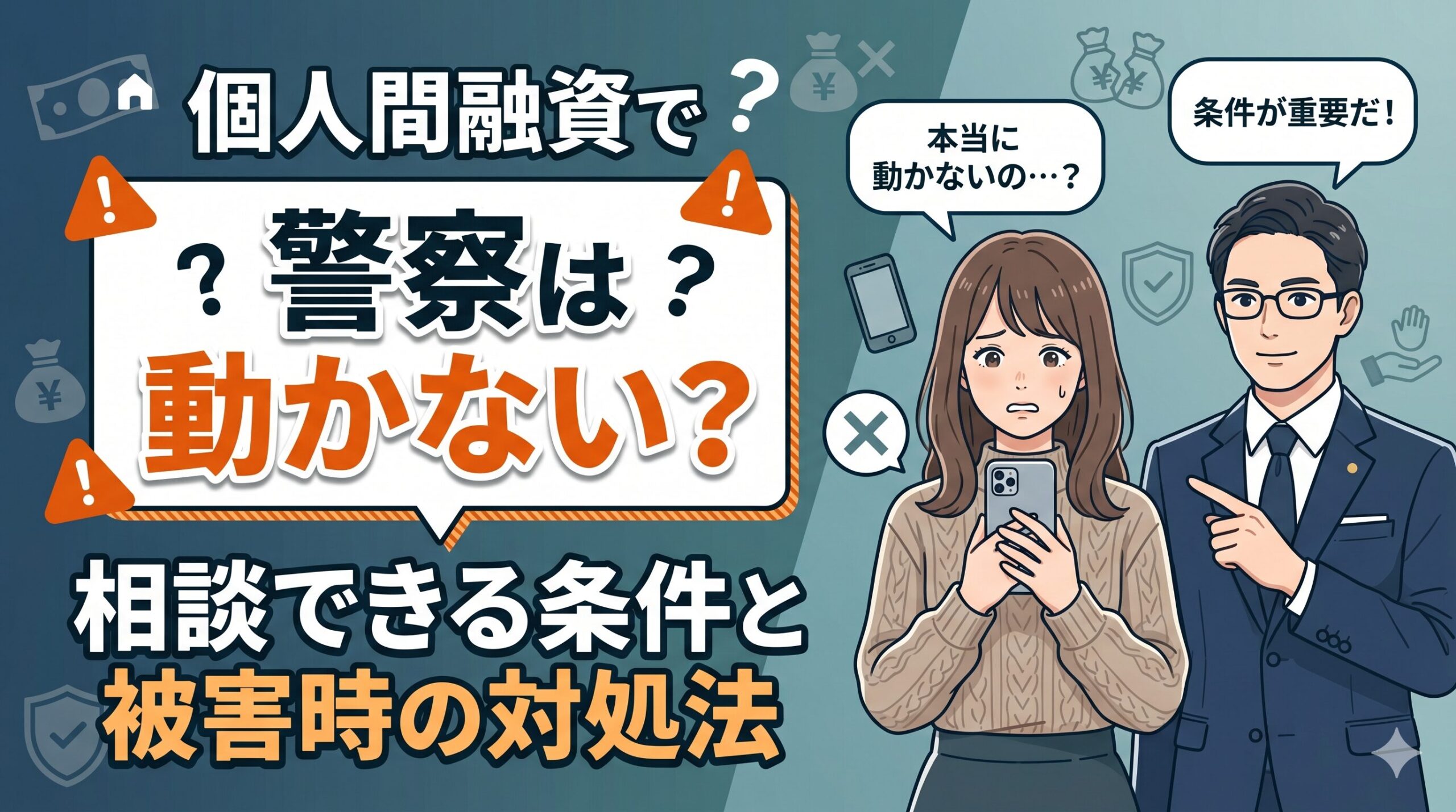 個人間融資で警察は動かない？相談できる条件と被害時の対処法
