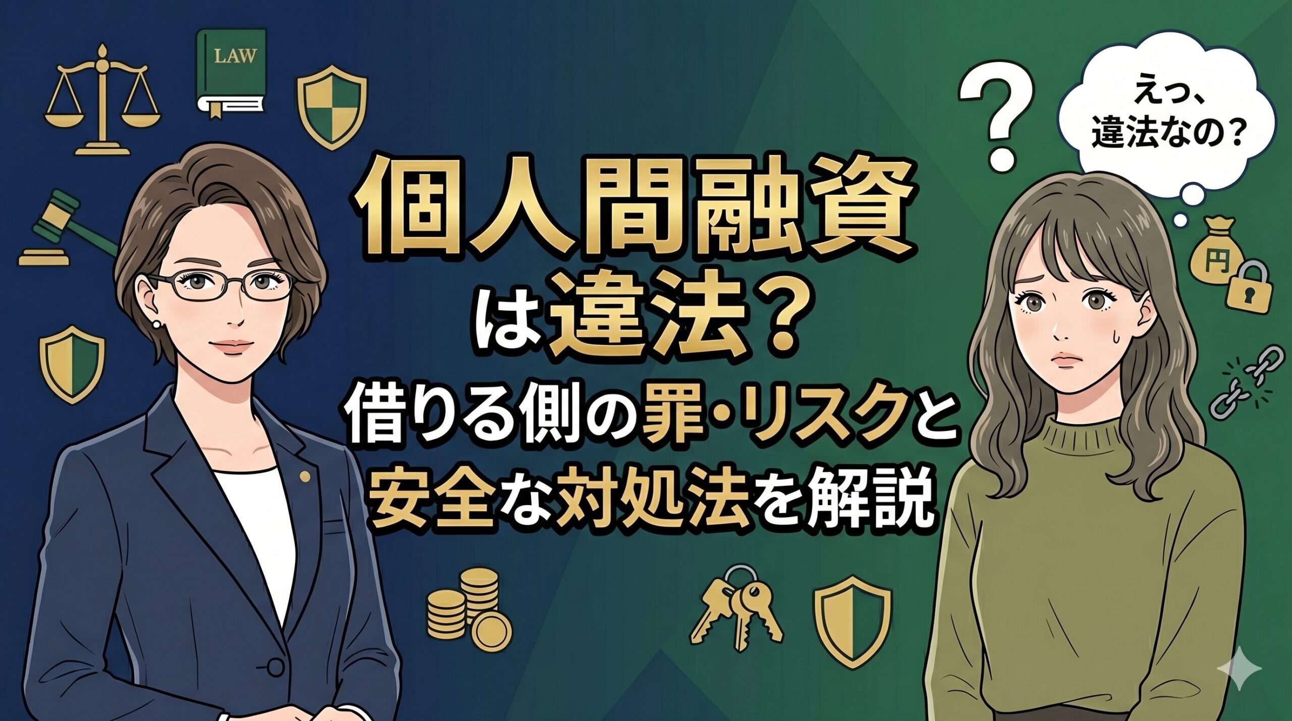 個人間融資は違法？借りる側の罪・リスクと安全な対処法を解説
