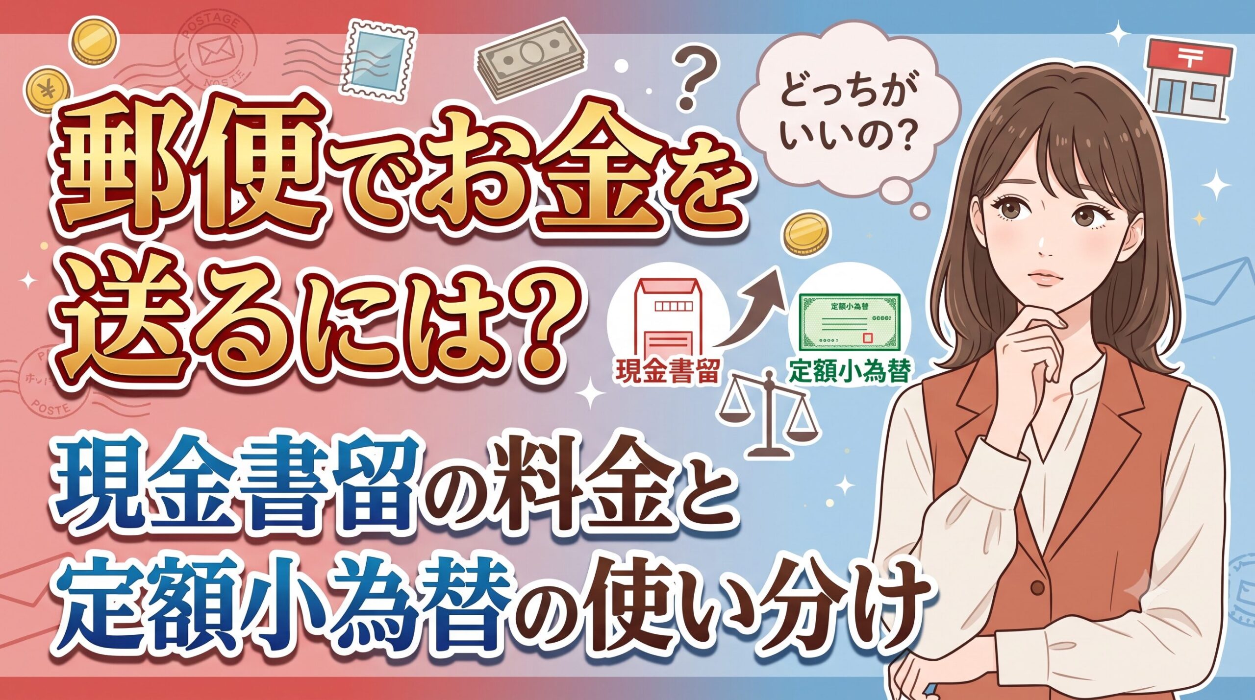 郵便でお金を送るには？現金書留の料金と定額小為替の使い分け