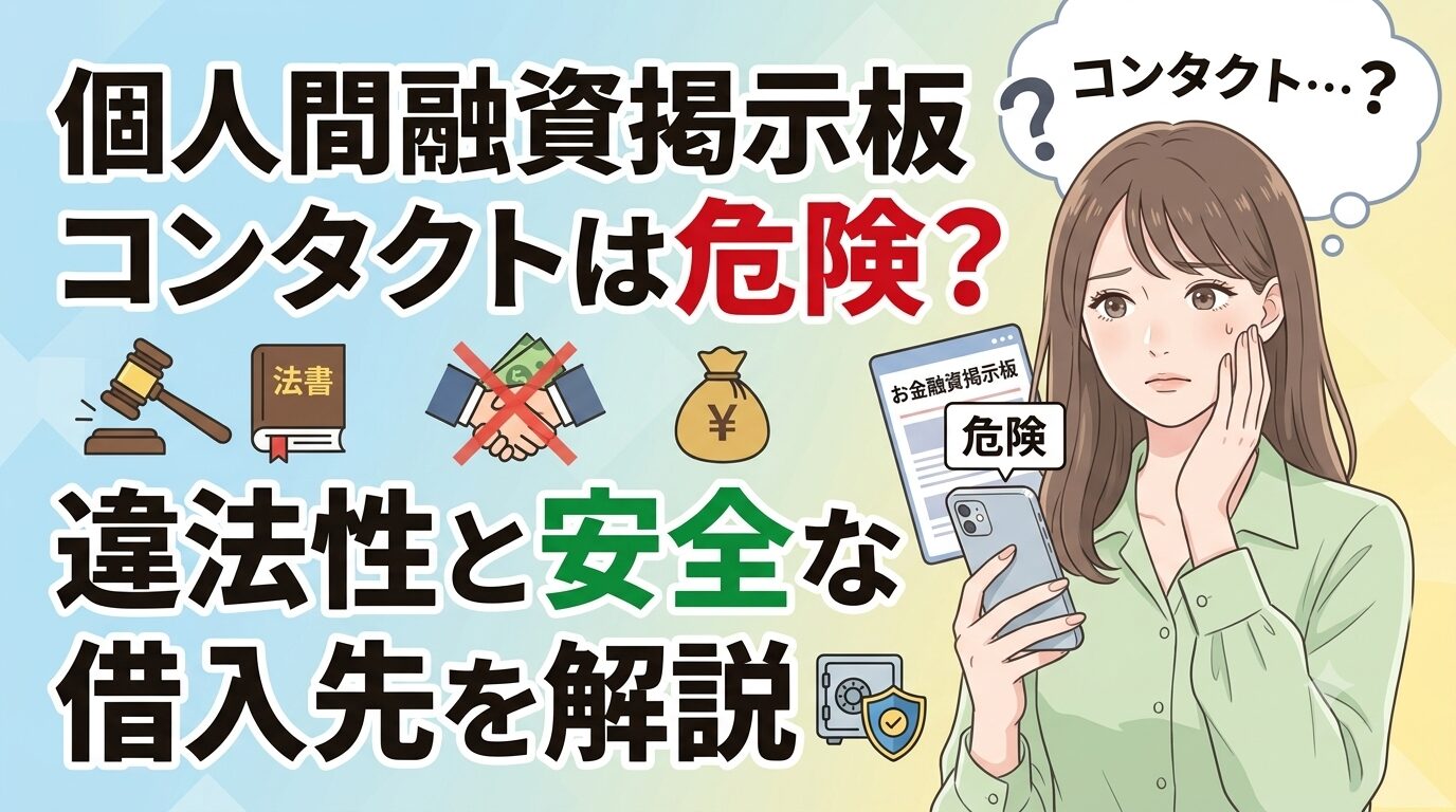 個人間融資掲示板コンタクトは危険？違法性と安全な借入先を解説