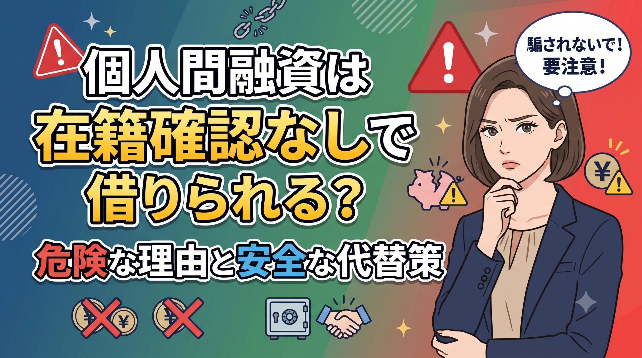 個人間融資は在籍確認なしで借りられる？危険な理由と安全な代替策