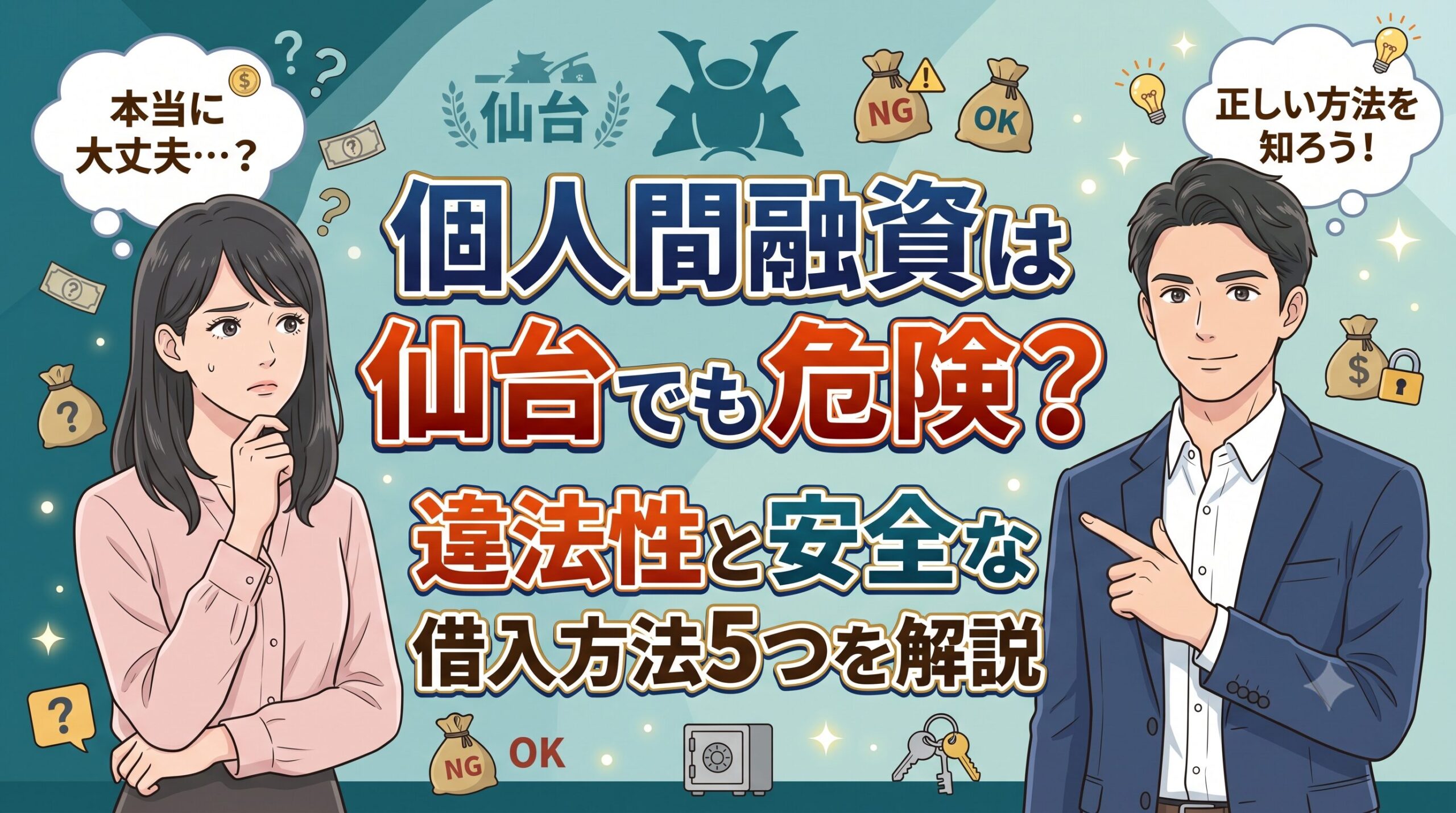 個人間融資は仙台でも危険？違法性と安全な借入方法5つを解説