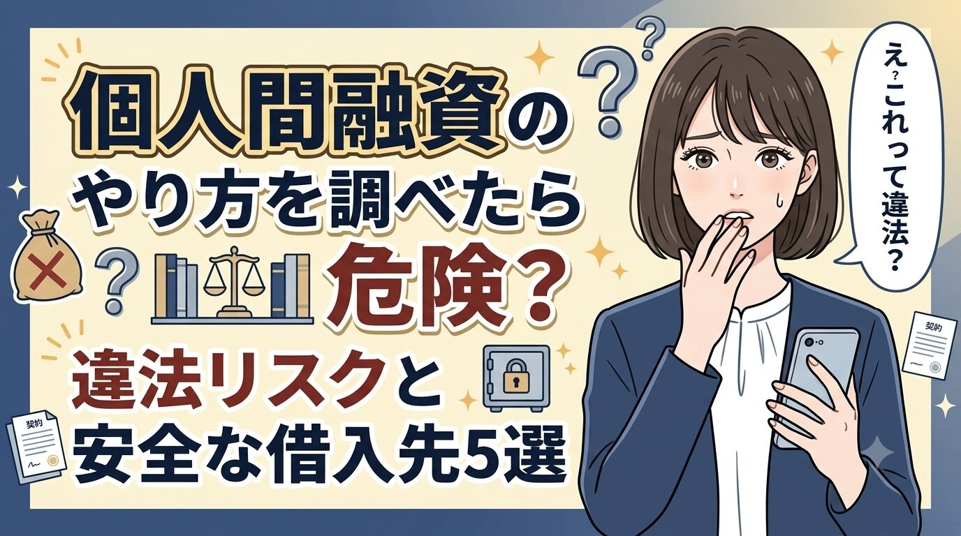 個人間融資のやり方を調べたら危険？違法リスクと安全な借入先5選