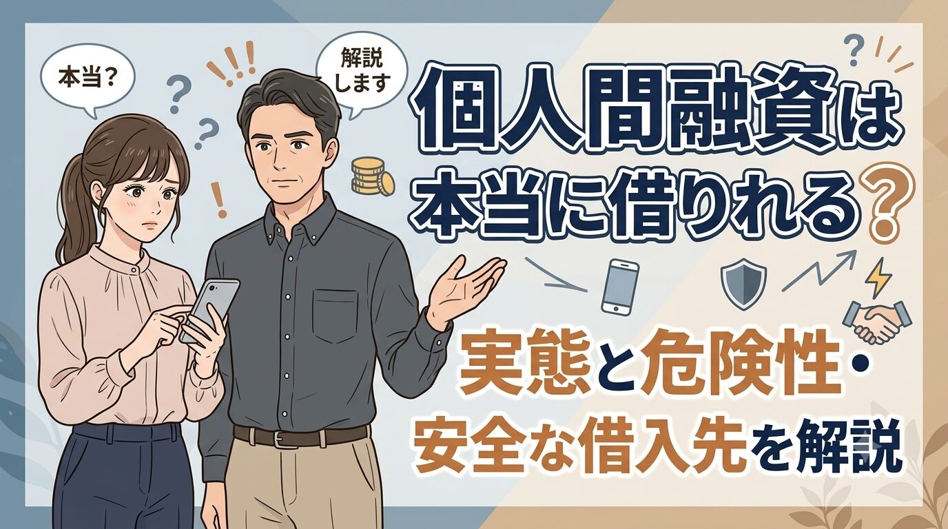 個人間融資は本当に借りれる？実態と危険性・安全な借入先を解説