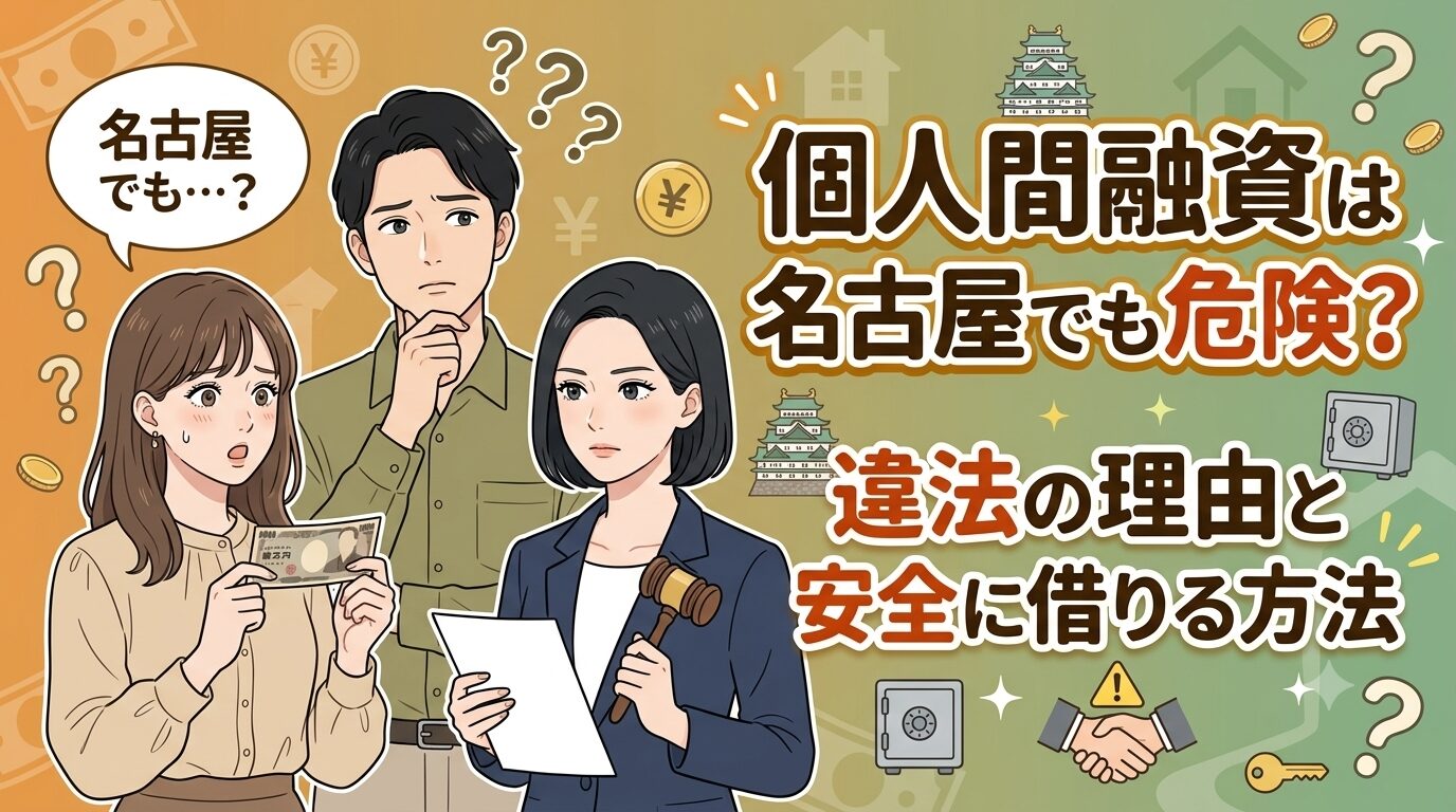 個人間融資は名古屋でも危険？違法の理由と安全に借りる方法