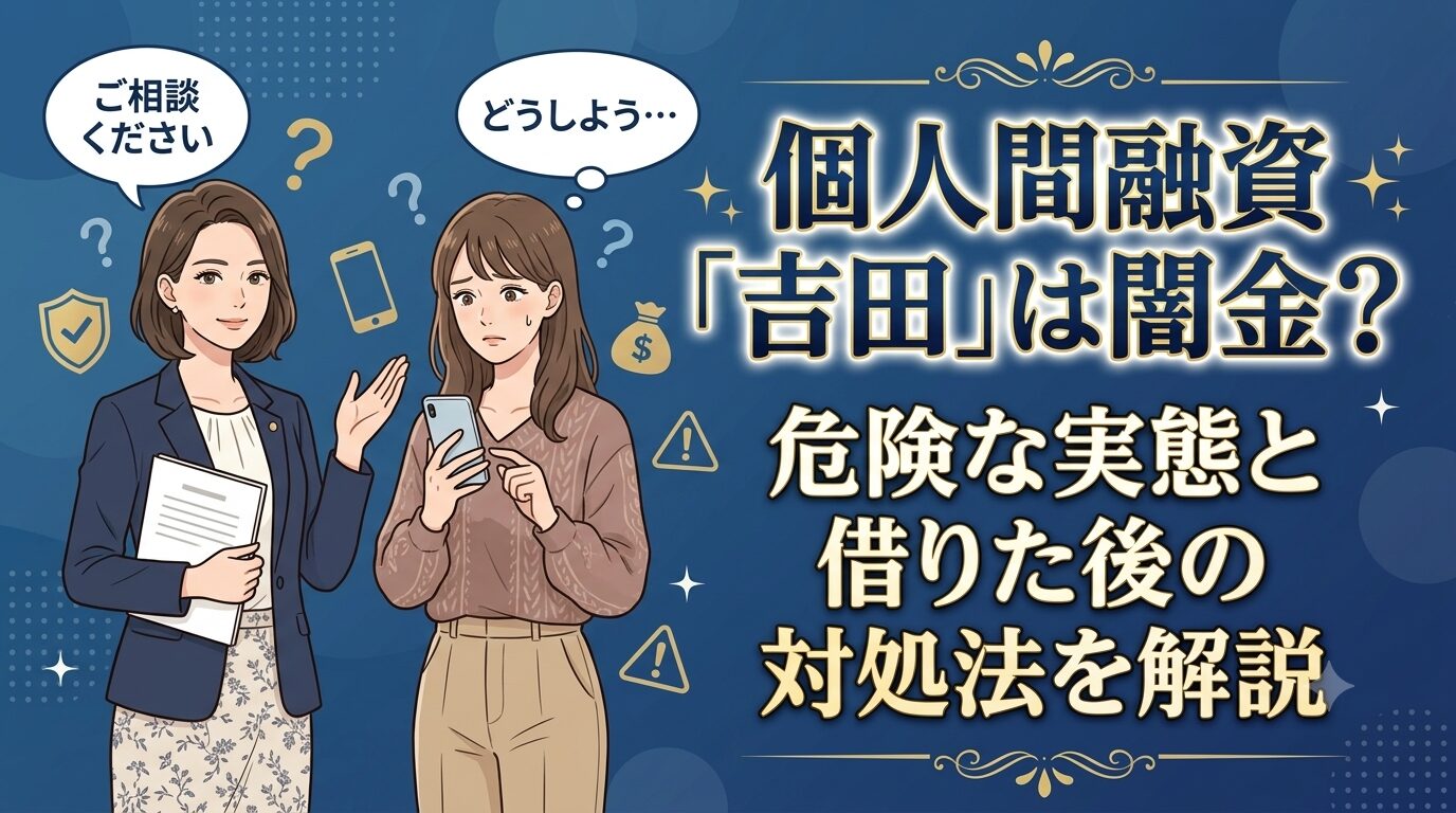 個人間融資「吉田」は闇金？危険な実態と借りた後の対処法を解説