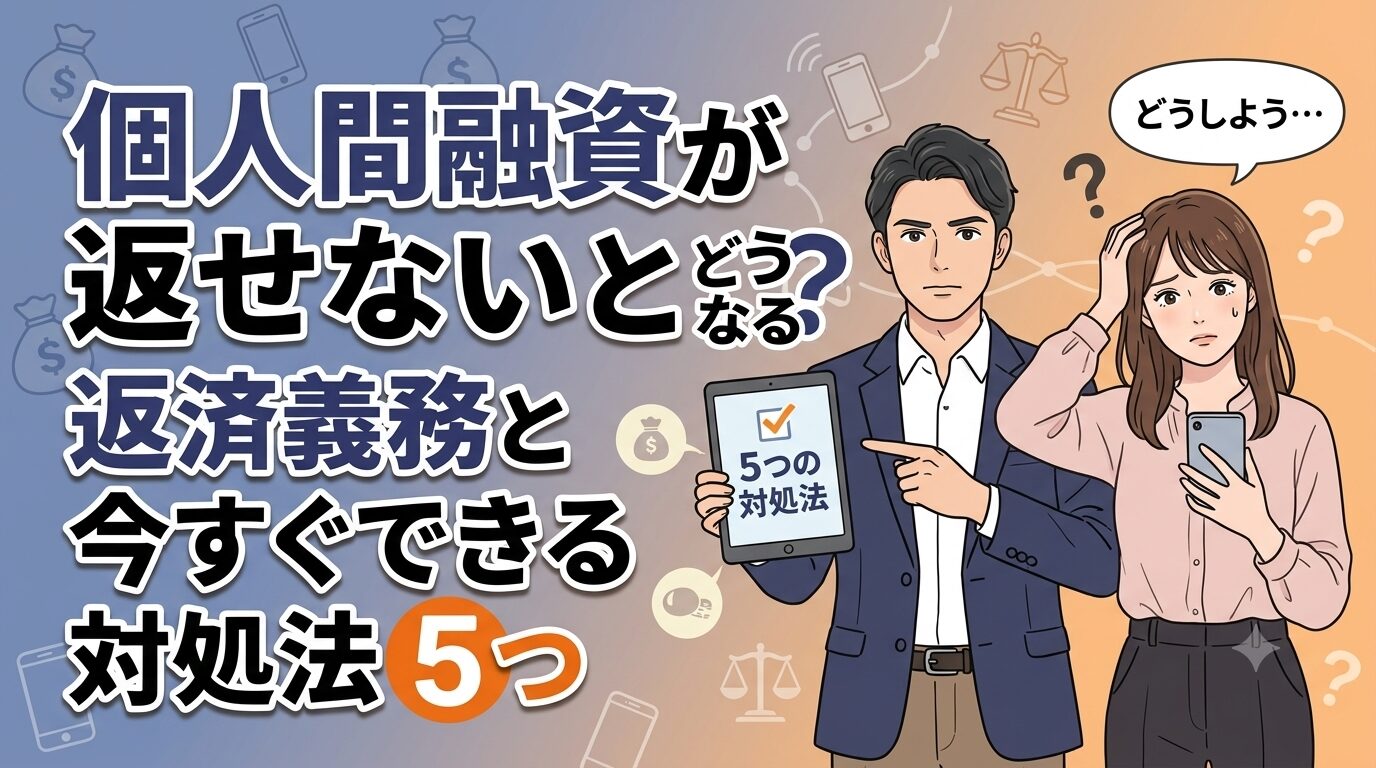 個人間融資が返せないとどうなる？返済義務と今すぐできる対処法5つ