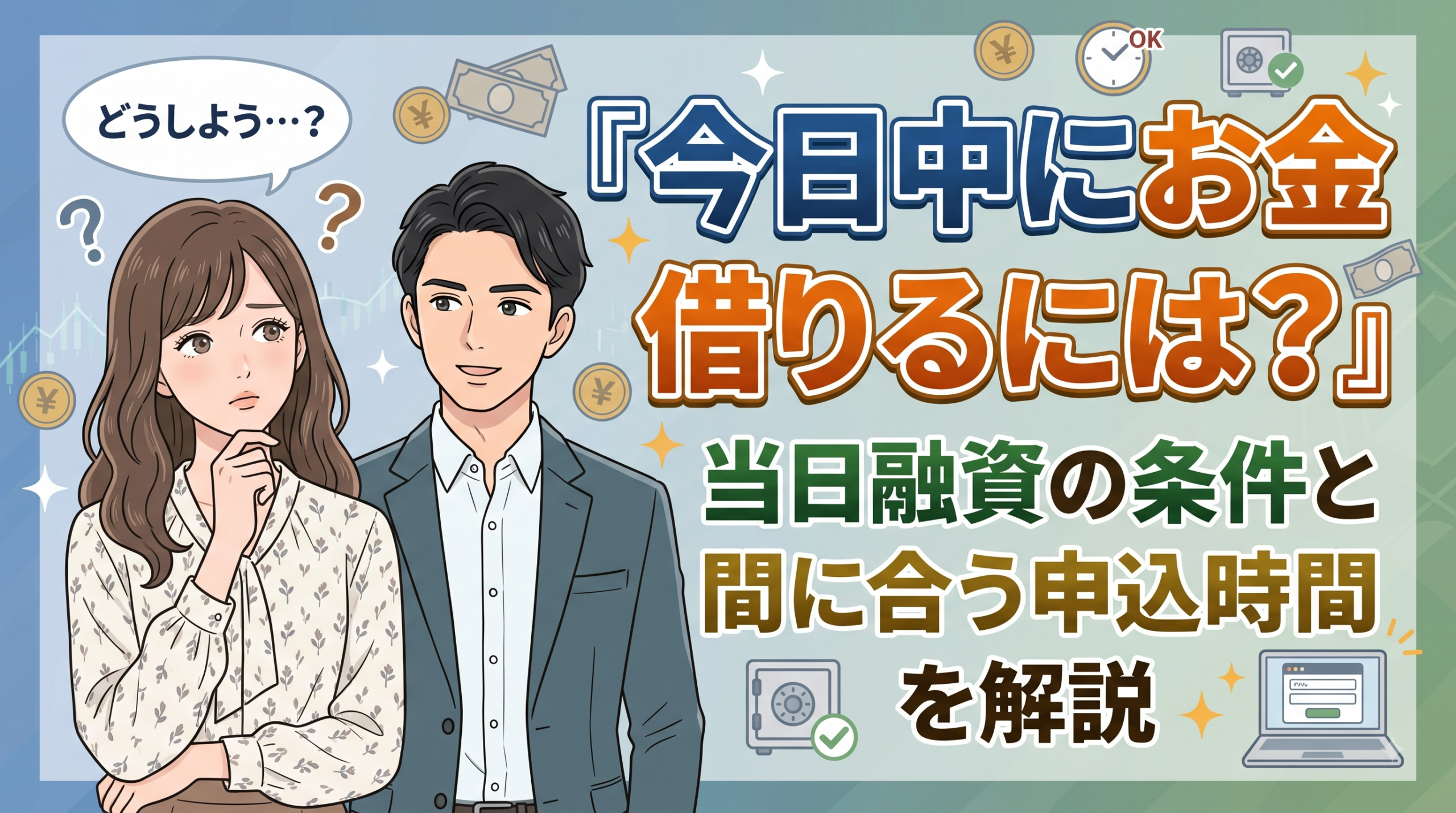 今日中にお金借りるには？当日融資の条件と間に合う申込時間を解説