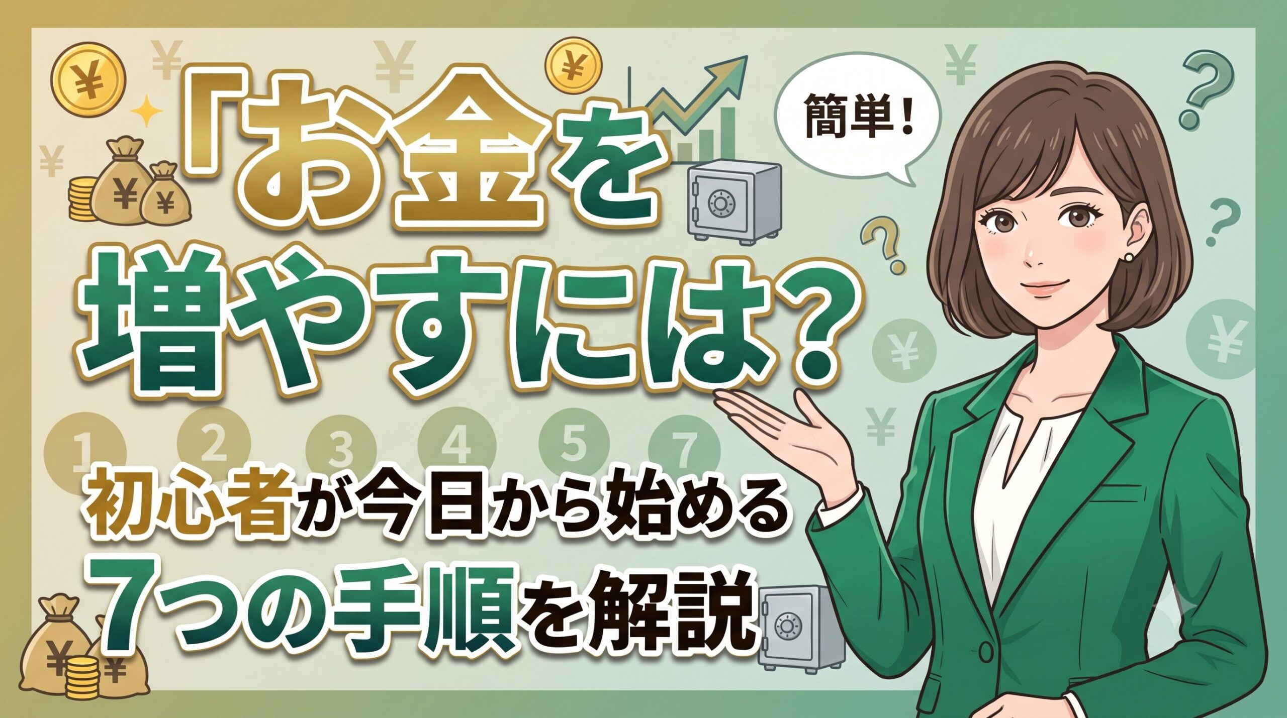 お金を増やすには？初心者が今日から始める7つの手順を解説