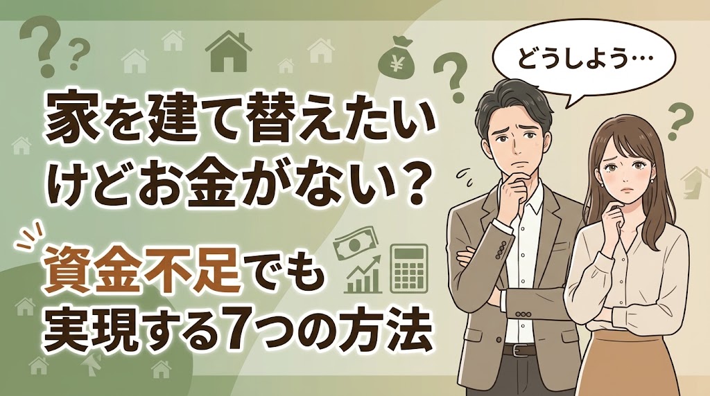 家を建て替えたいけどお金がない？資金不足でも実現する7つの方法