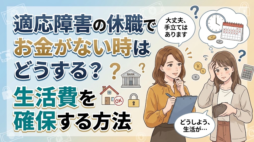 適応障害の休職でお金がない時はどうする？生活費を確保する方法